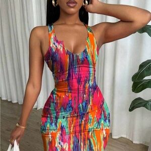 Vibrant Multicolor Sleeveless Dress